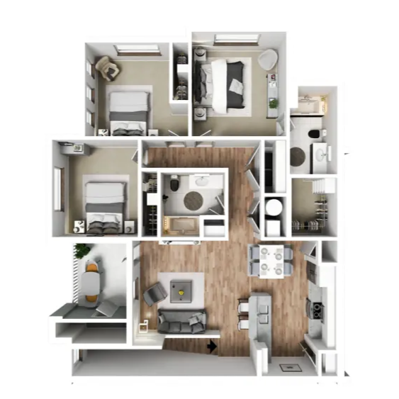 Three Bedroom Floor Plan